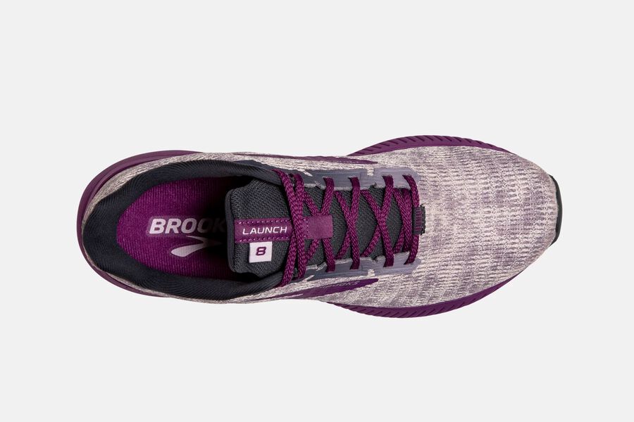 Brooks Running Shoes Womens Purple - Launch 8 Road - 5928-LSTEB